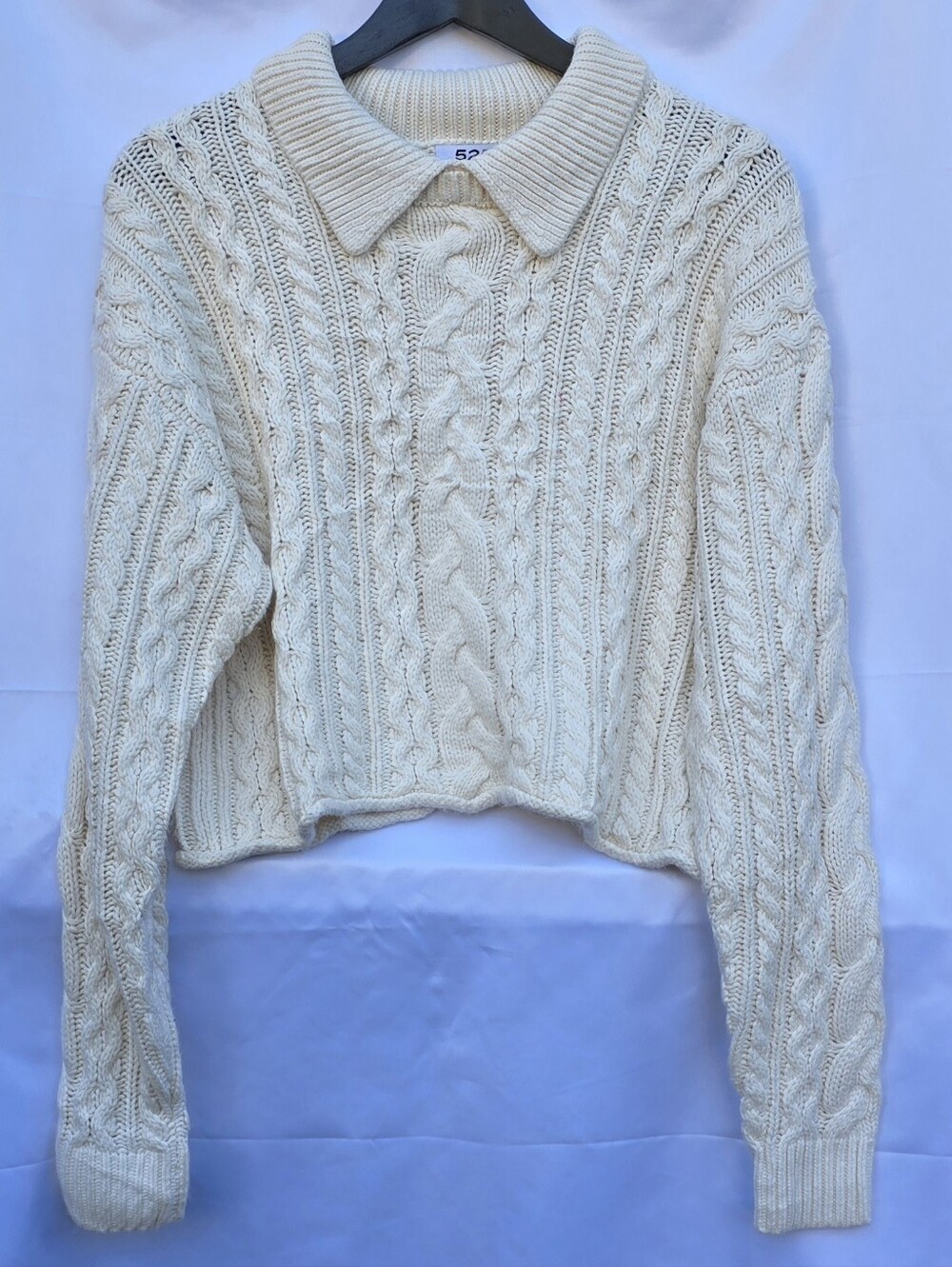 525 America Cable-Knit Collared Sweater